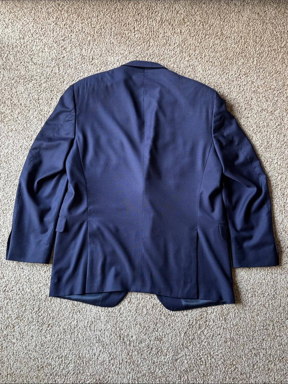 Peter Millar Classic Navy Blue Hopsack Wool 2 Btn Blazer Jacket Coat 48 L Tall